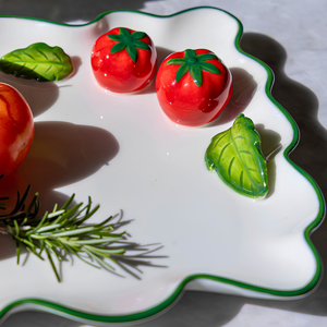 Bandeja Retangular Porcelana Tomates 37cm