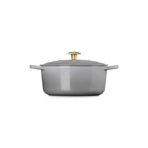 Panela Le Creuset Redonda Signature Enterprise Star Trek Cinza Neblina com Pegador Dourado 5,3L 26cm
