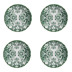Jogo 4 Pratos Rasos Cerâmica Dolce Mare Green  27,5cm Maison Blanche