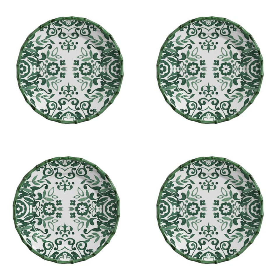 Jogo 4 Pratos Rasos Cerâmica Dolce Mare Green  27,5cm Maison Blanche