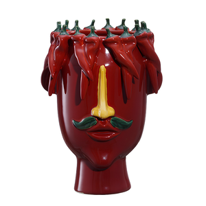 Vaso de Cerâmica Rosto Pepper Vermelho Frutti d’Arte