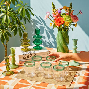 Jogo de 6 Copos Orilla Vidro Verde 480ml