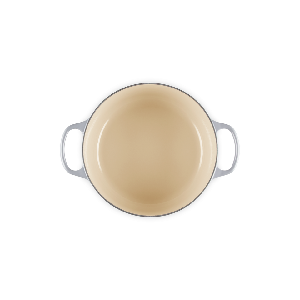 Panela Le Creuset Redonda Signature Enterprise Star Trek Cinza Neblina com Pegador Dourado 5,3L 26cm