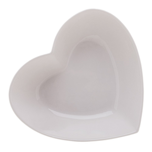 Porta Anéis Cerâmica Coração Branco 12x11x4,1cm