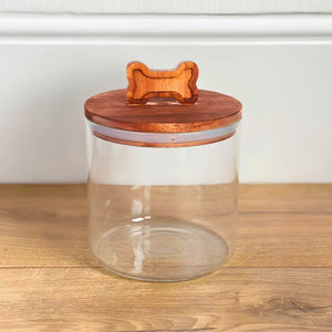 Pote Biscoito para  Pet Tampa Madeira Acácia 1,2L