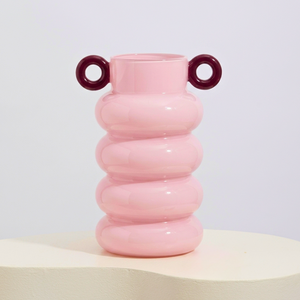 Vaso Cerâmica Loop Rosa 22,5x18x29cm