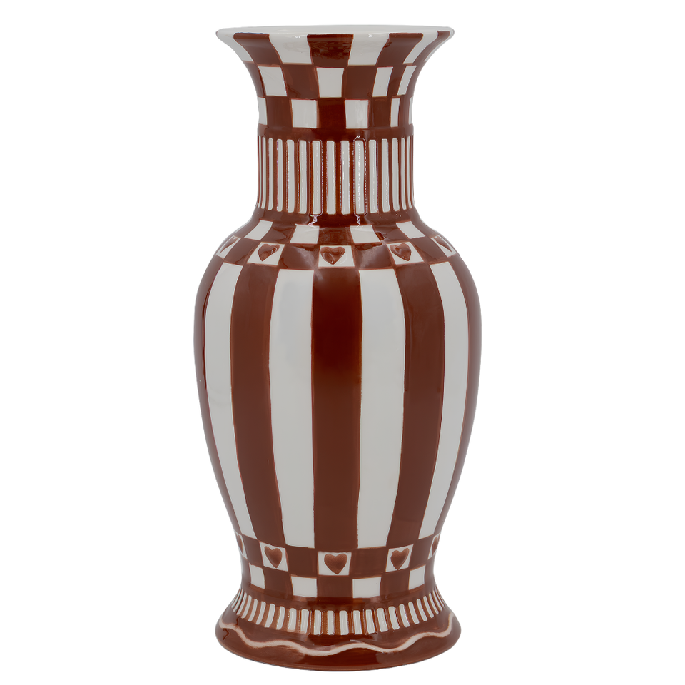 Vaso Cerâmica Listras Love 14x30cm