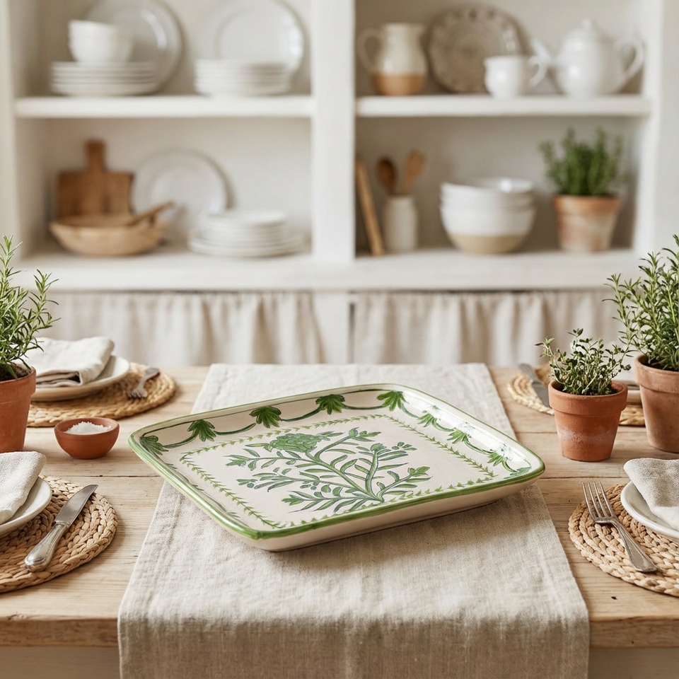 Suporte Raso Cerâmica Médio Alcachofra Provençal