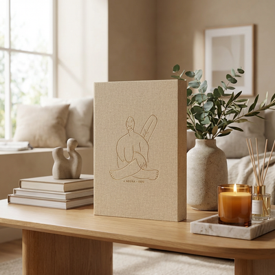 Livro Caixa A Negra Bege MDF e PU 28x20x4cm Mart