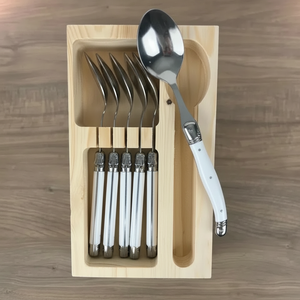 Kit com 6 Colheres Luxo Branco Laguiole La Maison