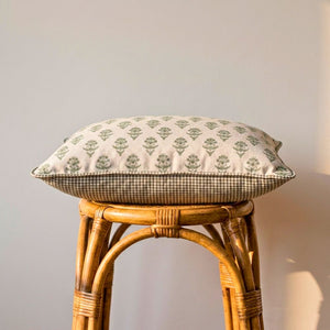 Almofada Linho 35X58 Estampa Dupla Face Verde Com Cordão