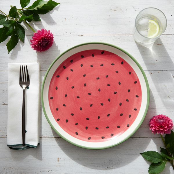 Jogo 6 Pratos Sobremesa Coup Cerâmica Melancia 21cm Alleanza