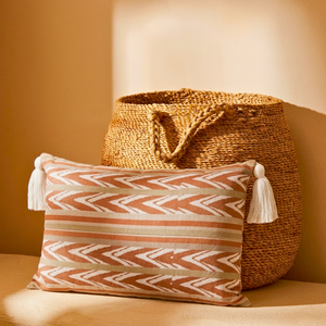 Almofada Linho 35X58 Ikat Terracota Tassel