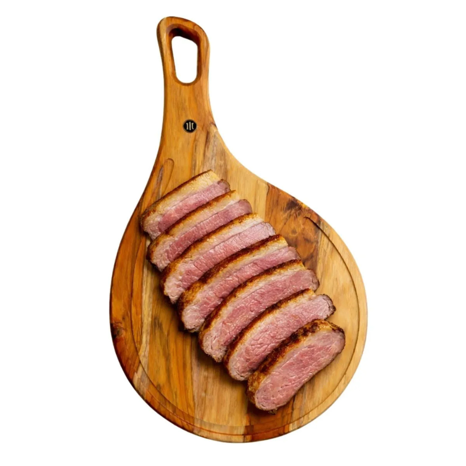 Tábua Corte Raquete Churrasco Cozinha Teca Artesanal Carve & Co