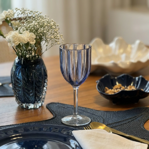 Conjunto 6 Taças Acrílico Azul Linha Náutica 300ml