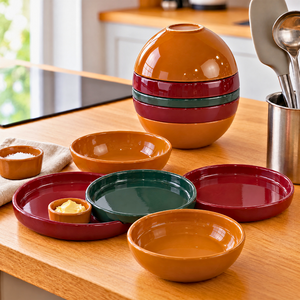 PRÉ-VENDA: Esfera 5 Itens Pratos e Bowls Cerâmica Mostarda