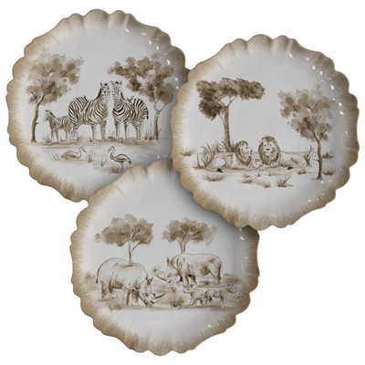 Jogo 6 Pratos Rasos Cerâmica Savana 27,5cm Maison Blanche