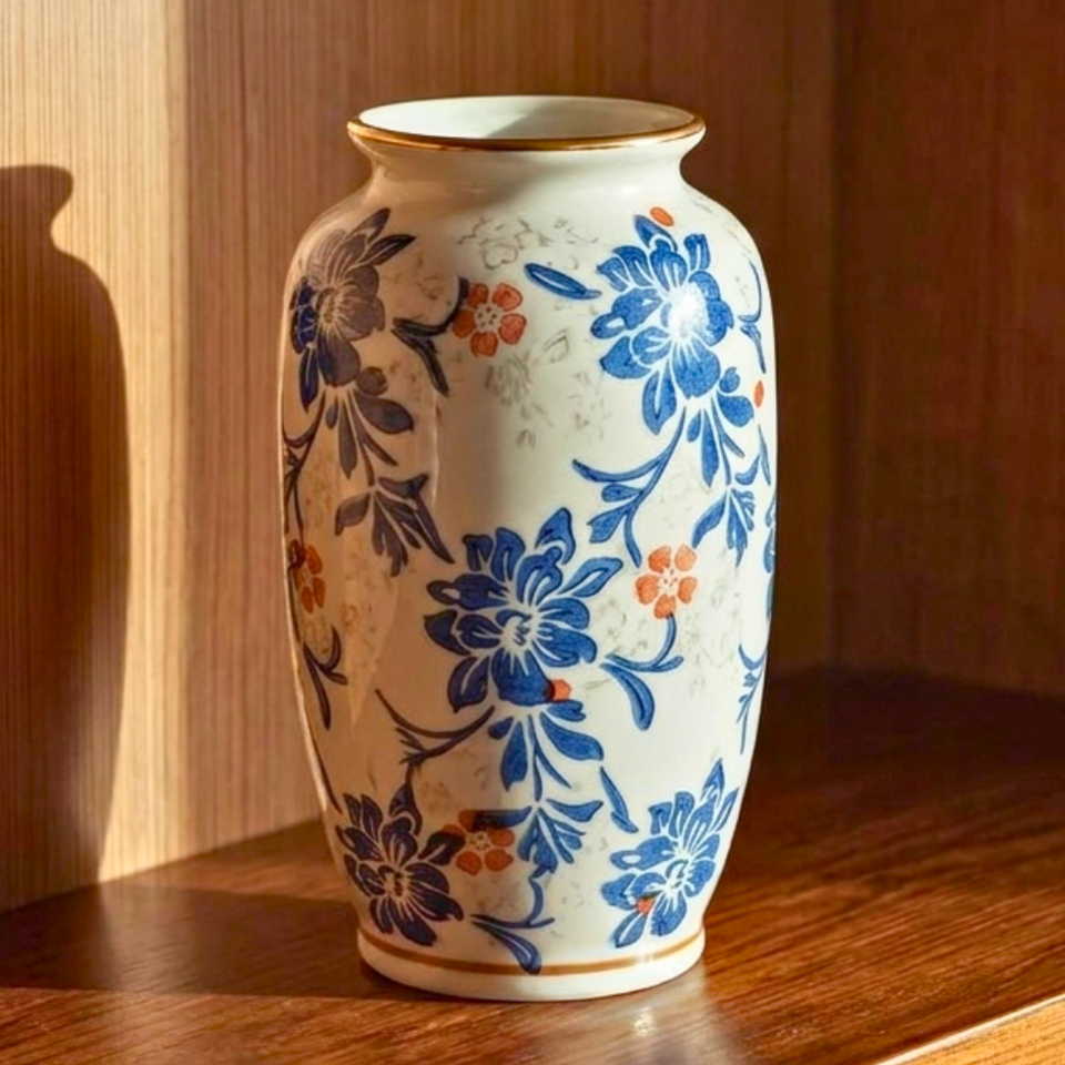 Vaso Vintage Campestre Cerâmica 25cm