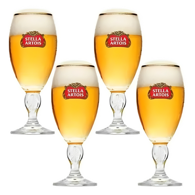 Jogo 4 Taças Vidro para Cerveja Stella Artois 250ml