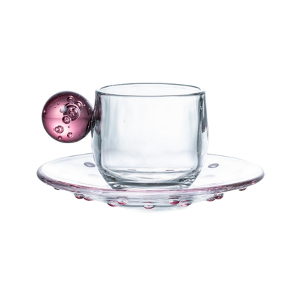 PRÉ-VENDA: Jogo de 6 Xícaras de Café Esfera Vidro Pink Linha Sintonia 120ml