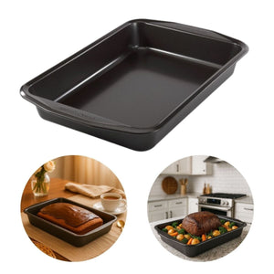 Assadeira Forma Retangular Antiaderente Aco Carbono 37cm