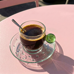 Jogo de 6 Xícaras de Café Esfera Vidro Verde Linha Sintonia 90ml