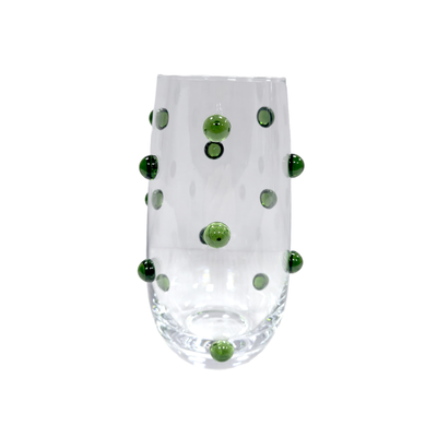 Jogo de 6 Copos Altos Vidro Dots Verde 520m