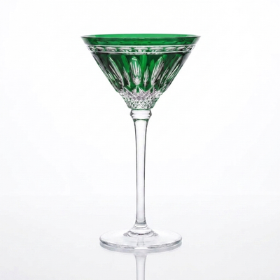 Jogo 2 Taças em Cristal Lapidado 68 para Dry Martini Verde Artemano