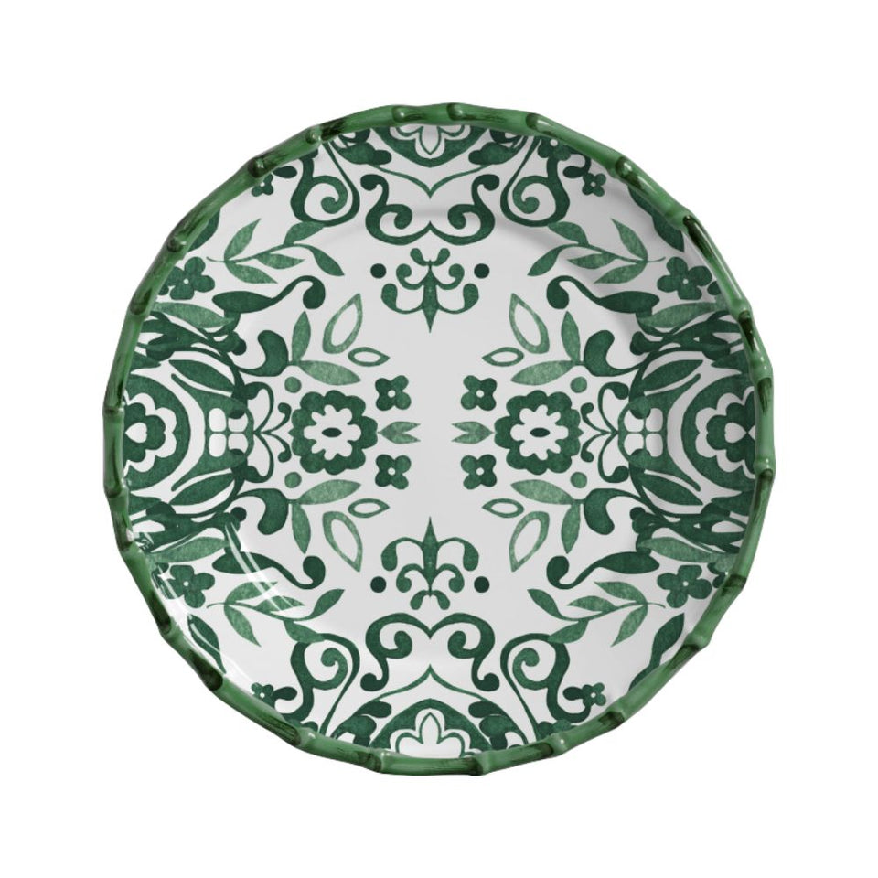 Jogo 4 Pratos Rasos Cerâmica Dolce Mare Green  27,5cm Maison Blanche