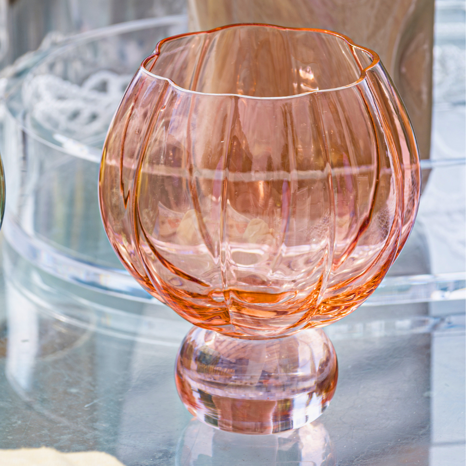 Taça Vidro Autumn Orbe Laranja 620ml