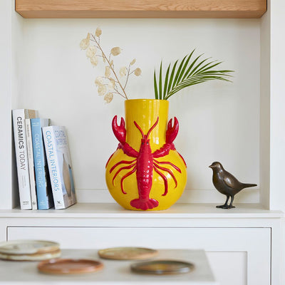 Vaso Cerâmica Lobster Amarelo Pequeno