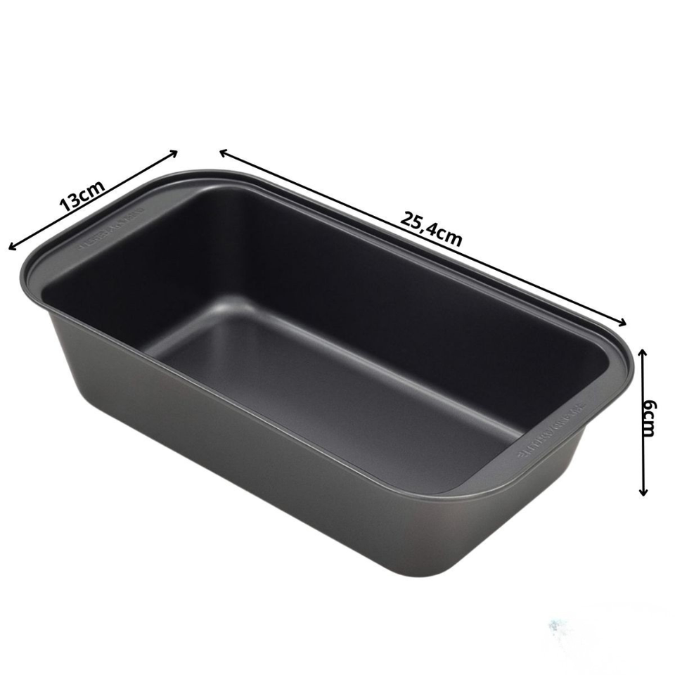 Forma Pão Retangular Antiaderente Aço Carbono Pequena