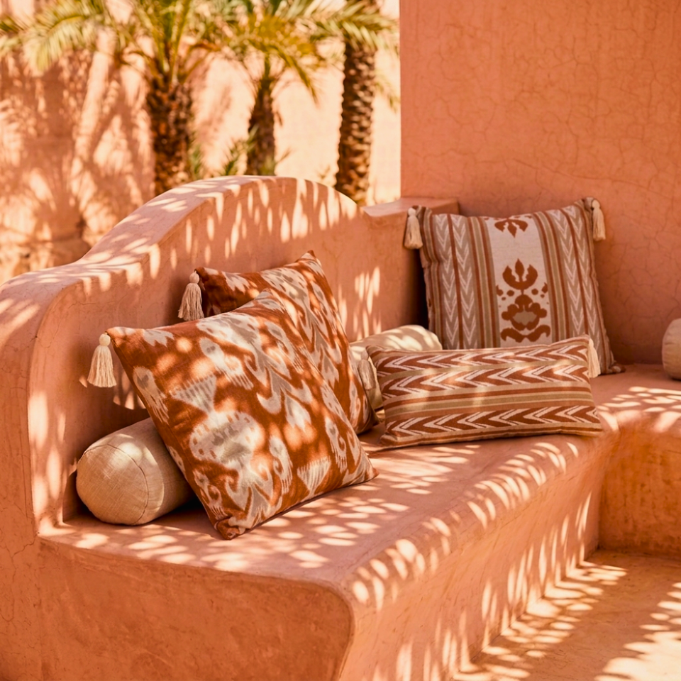 Almofada Linho 35X58 Ikat Terracota Tassel