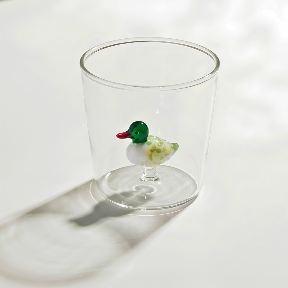 Jogo de 4 Copos Borossilicato 350ml 3D Pato Real