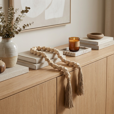 Escultura Colar em Madeira 3,5x153x3,5cm Mart