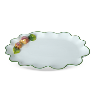 Bandeja Oval Porcelana Romã 30cm
