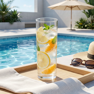 Kit 4 Copos Long Drink Acrílico 370ml Transparente