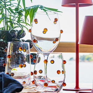 Jogo de 6 Copos Altos Vidro Dots Âmbar 520ml