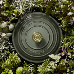 Panela Le Creuset Redonda Signature Thyme com Pegador Light Gold 5,3L 26cm