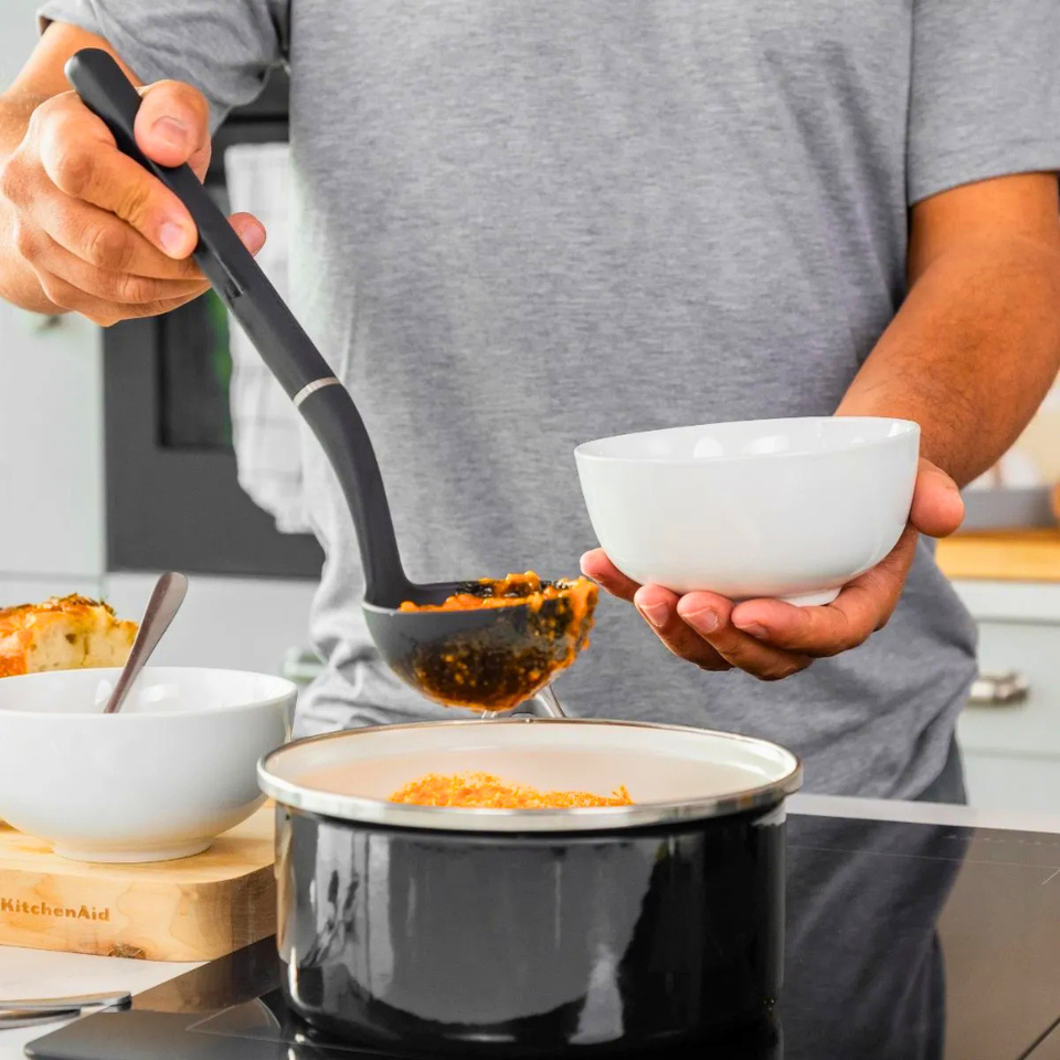 Concha Nylon Sopa Caldo Cozinha Pratica Preto KitchenAid