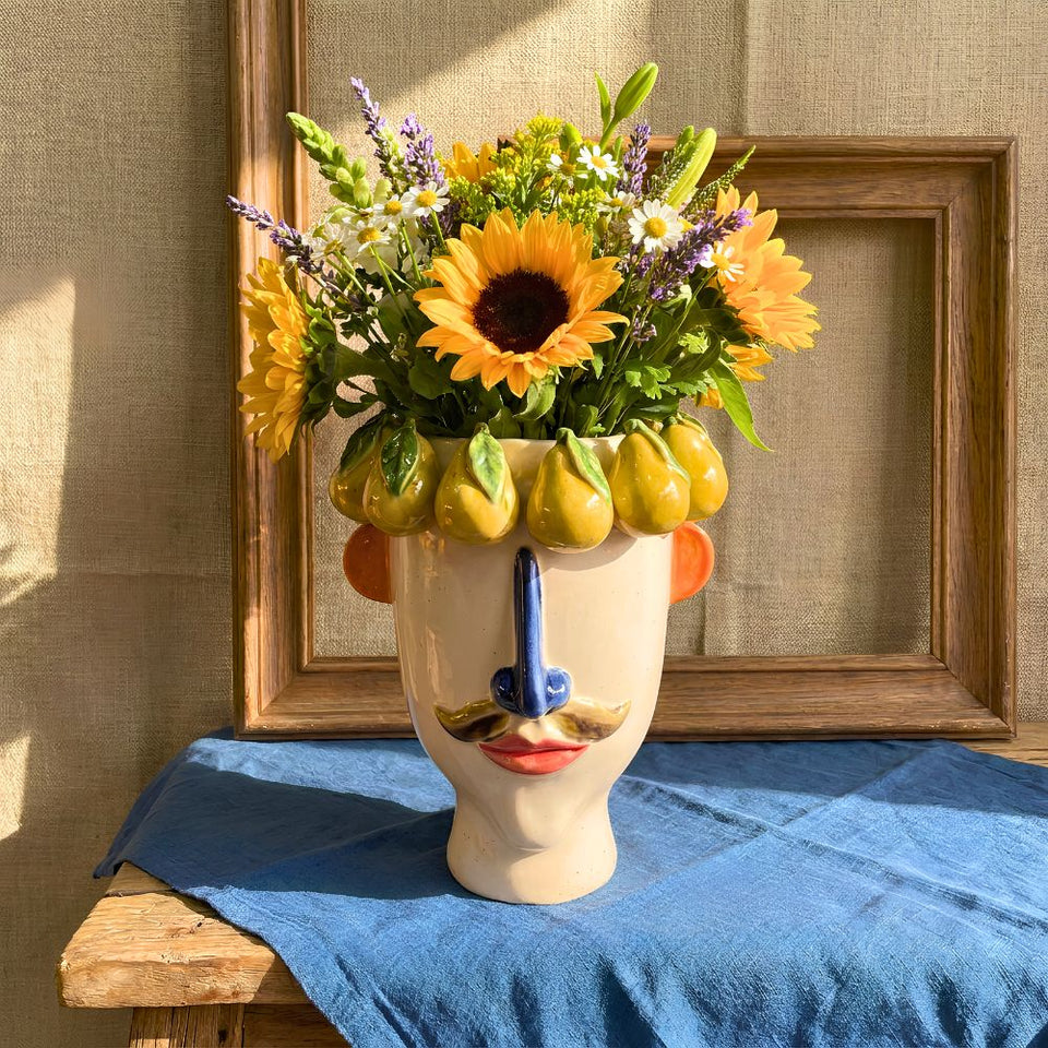 Vaso de Cerâmica Rosto Pera  Frutti d’Arte 29,5cm