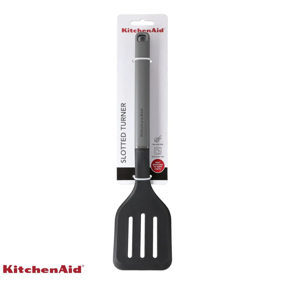 Espátula Perfurada 35cm Cozinha em Nylon Cinza KitchenAid