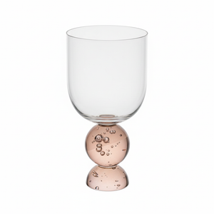 PRÉ-VENDA: Conjunto 6 Taças Vidro Base Esfera Luna Pequena Ambar Linha Sintonia 400ml