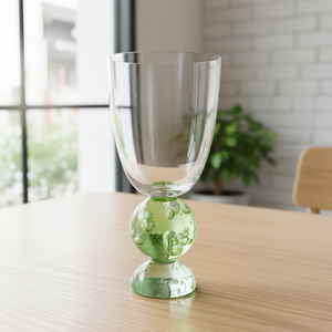 Conjunto 6 Taças Vidro Base Esfera Luna Média Verde Linha Sintonia 370ml