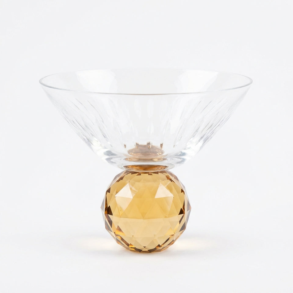 Taça para Martini Vidro base Geométrica Transparente / Âmbar Linha Sintonia 300ml