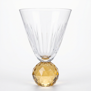Taça para Água Vidro base Geométrica Transparente / Âmbar Linha Sintonia 400ml