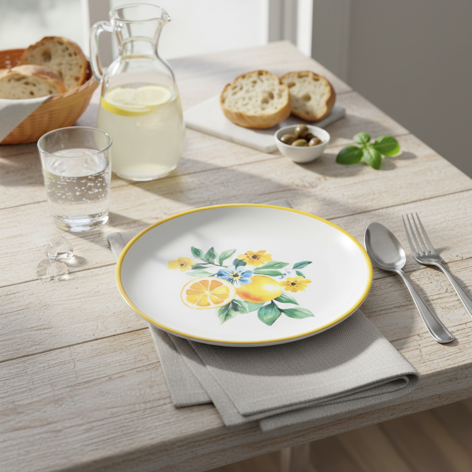 Prato Sobremesa Melamina Zagara Limão 21cm