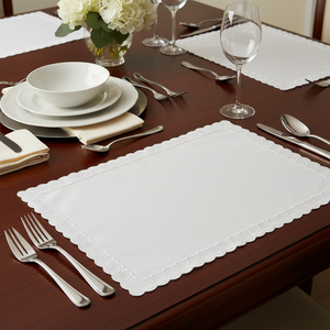 Jogo Americano Retangular Cetim Nobre Off White 35x50cm