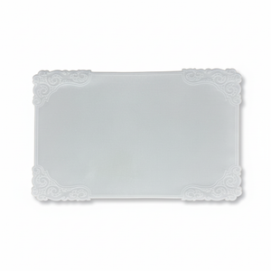 Jogo Americano Retangular Cetim Arabesco Off White 35x50cm