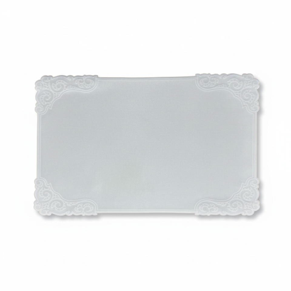 Jogo Americano Retangular Cetim Arabesco Off White 35x50cm